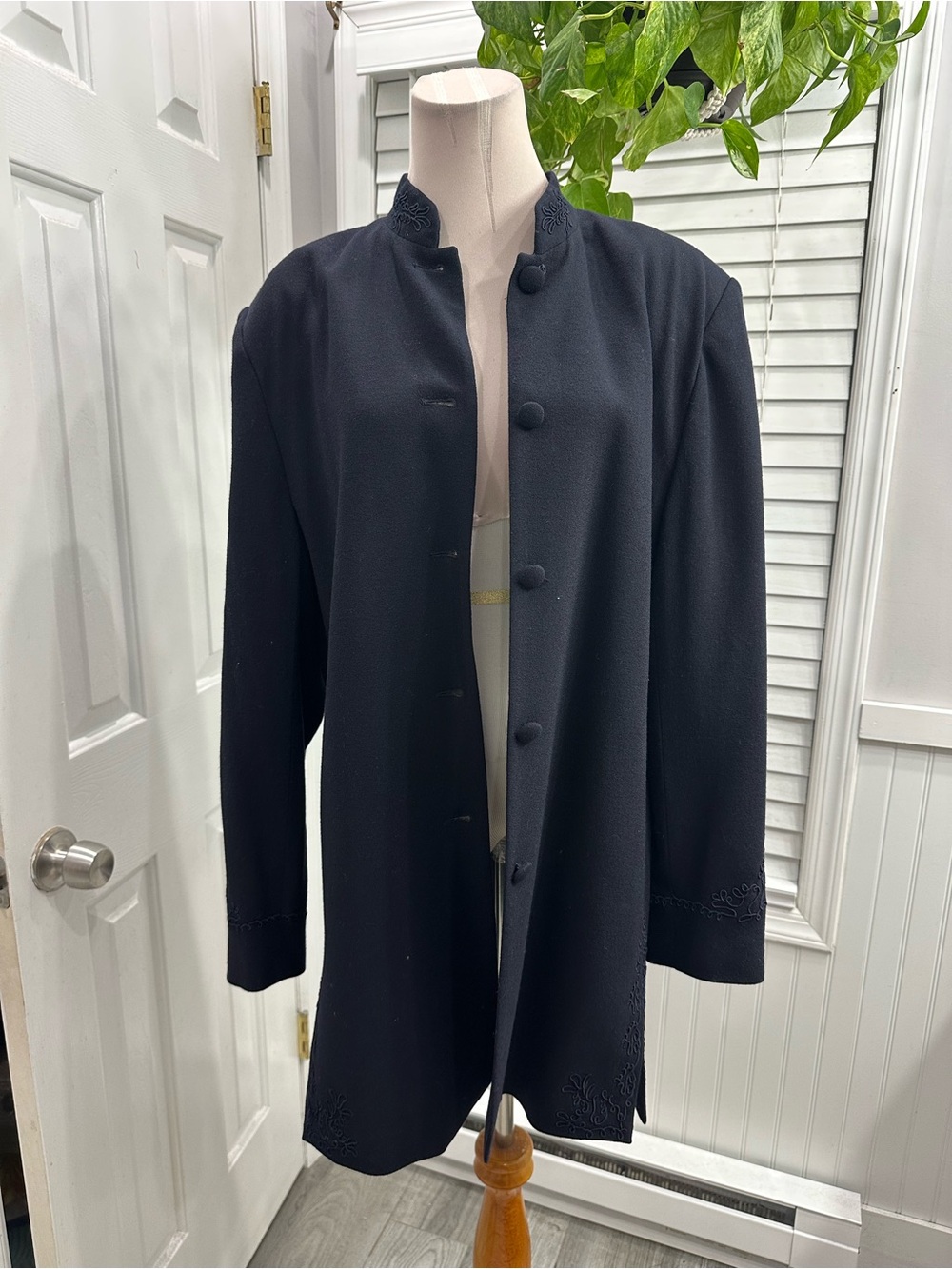 Lord & Taylor navy Longline Trench Coat